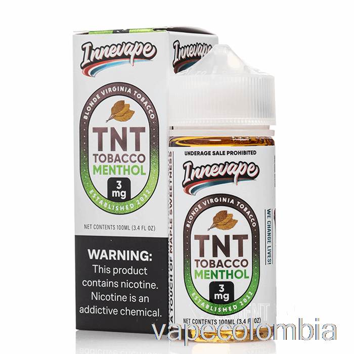 Vape Kit Completo Tnt Tabaco Mentol - E-líquidos Innevape - 100ml 6mg